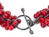 Bracelet - Detail, Red Glass & Silver