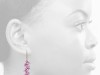 Hook earring - transparent pink