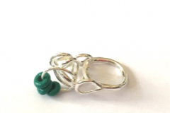 Silver rings with lampworked glass