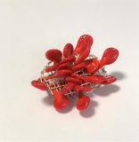 "Hotspot" Brooch - lampworked glass, silver, 2021