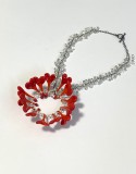 "Hang in there, stay safe" Neckpiece - lampworked glass, silver, 2021