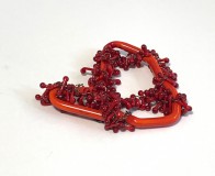 "Exposure site" Brooch - lampworked glass, silver, 2021
