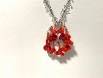 "Hang in there, stay safe" Neckpiece - lampworked glass, silver, 2021