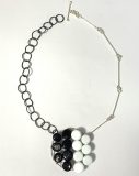 "Pivot" Neckpiece - lampworked glass, silver, 2021