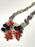 "Cluster" Neckpiece - lampworked glass, silver, 2021