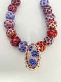 Mosaic floral neckpiece